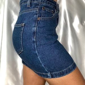 Mini high waisted jean skirt